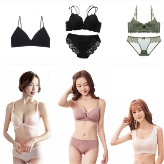 심리스팬티 5장/1+1 심리스브라/외브라팬티세트 노와이어브라 여성속옷 여성팬티