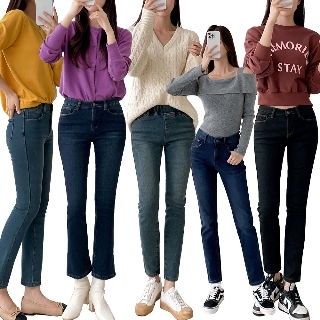 [루나진] 겨울 기모 데일리 팬츠 모음 일자/부츠컷/융기모/빅사이즈 청바지/밴딩팬츠외